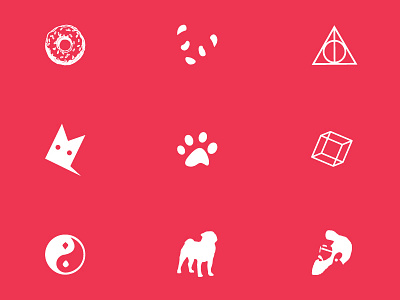 Various Icon Set animal balance food footprint harrypotter hipster icon lines spiritual vector