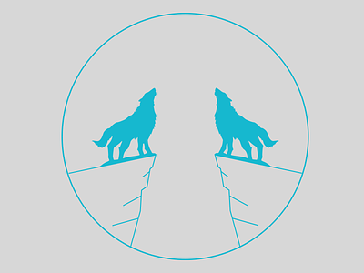 Wolf Pack moon two vector wolf
