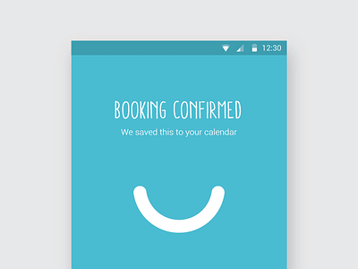 Booking Confirmation android app design ui ux
