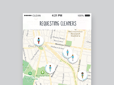 Requesting Cleaners app design ios mobile ui ux