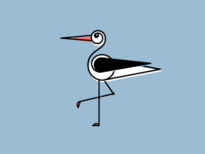 Stork illustration lines minimal spring stork