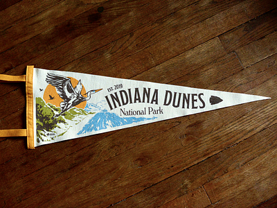 Indiana Dunes National Park Pennant illustration indiana indiana dunes national park oxford pennant pennant
