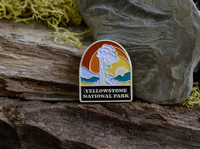 Yellowstone National Park Soft Enamel Pin enamel pin enamelpin graphicdesign illustration national parks nature