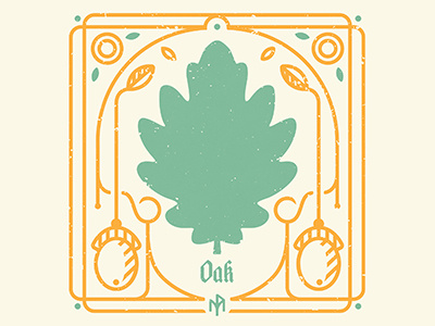 Oak Leaf Icon icon illustration leaf monoline screenprint tree