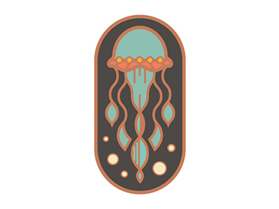 Jellyfish Enamel Pin Vector