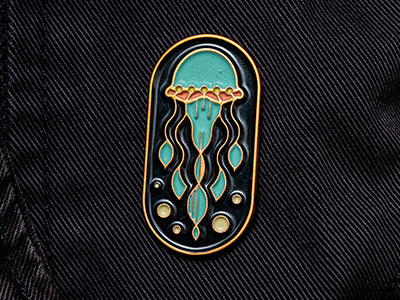 Jellyfish Enamel Pin enamel pin enamelpin icon illustration monoline