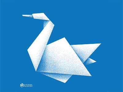 Origami Swan bird icon design dissolve graphicdesign illustration screenprint swan