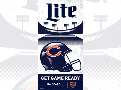 Miller Lite/Chicago Bears POP Illustration beer design football graphicdesign illustration point of sale