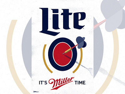 Miller Lite Darts Poster advertising beer design graphicdesign illustration