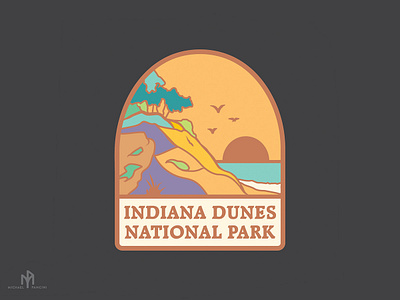 Indiana Dunes Pin/Sticker badge design enamel pin graphicdesign illustration national park sticker vector