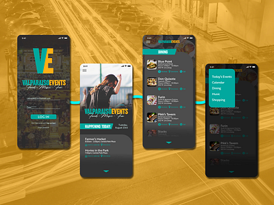 Valparaiso Events Concept App app graphicdesign mobiledesign ui ux