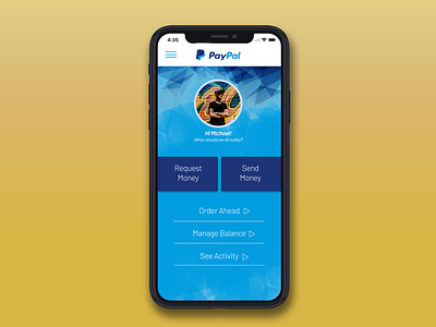PayPal Menu Redesign app graphic design mobile ui ux