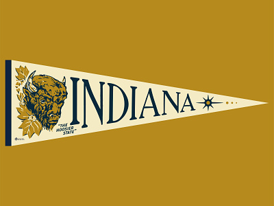 Indiana Pennant Design/Illustration buffalo graphicdesign illustration indiana indianapolis pennant typography vector