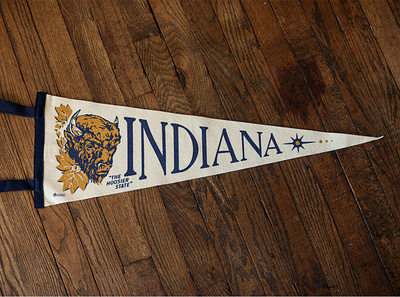 Indiana Pennant design graphicdesign illustration indiana indianapolis pennant screenprint typography