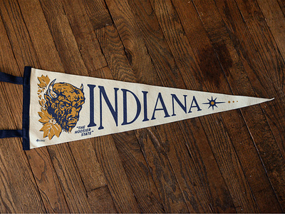 Indiana Pennant design graphicdesign illustration indiana indianapolis pennant screenprint typography