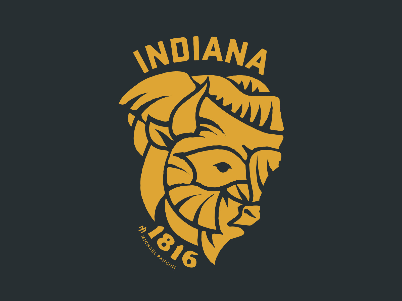 Indiana Buffalo Illustration by Michael Pancini on Dribbble