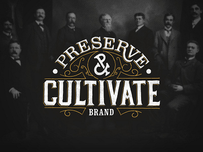 Preserve & Cultivate logo hand drawn lettering logo monogram typography