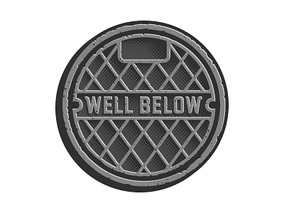Well Below | Logo brand depth gritty halftones highlights hiphop logo manhole milk crate texture vector vector illustration