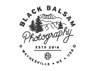 Black Balsam | Lockup handmade illustration lockup logo monogram mountains sun trees