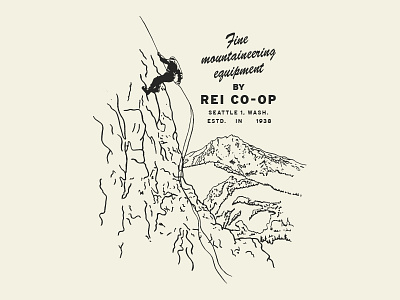 REI CO-OP 1950's 1950s 50s climbing illustration ligature collective mountains rei co op retro typography vintage