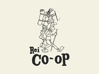 Mr. Co-op illustration ligature collective rei co op retro typography vintage