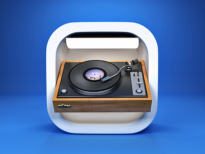 Record Player Icon 3d 3dsmax disc icon ios player record record player render rendering