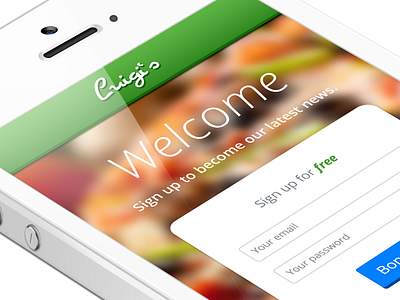 Luigi's – iPhone App / Sign Up form iphone italian italy login restaurant sign in sign up ui user interface ux