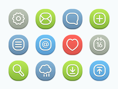 Icons - Semi Flat version ai download flat free freebie icon icons illustrator psd semi