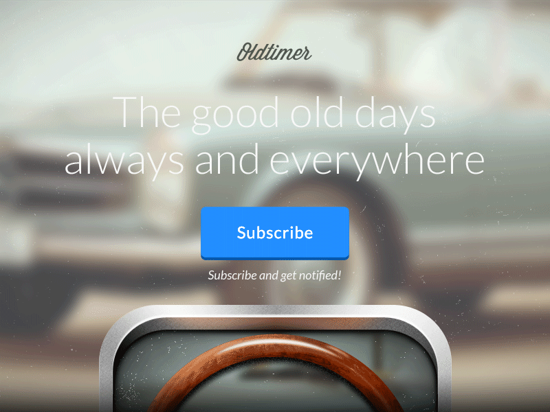 Oldtimer Website – Subscribe Animation animation button flat header hero oldtimer subscribe web website