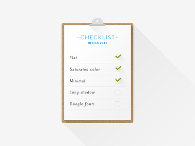 Checklist – Design 2013 2013 check checklist design flat fonts google ios7 long shadow minimal