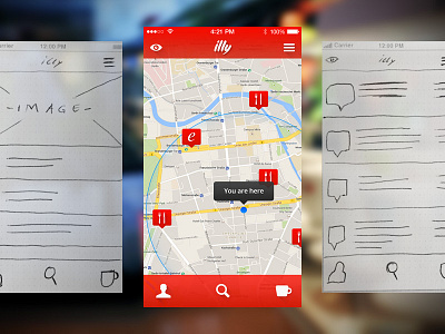 illy Locator – Map app coffee concept illy ios7 locate redesign