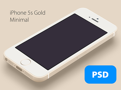 iPhone 5s Minimal Gold - Free PSD flat free gold iphone iphone5s minimal psd