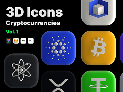 3D Icons - Cryptocurrency