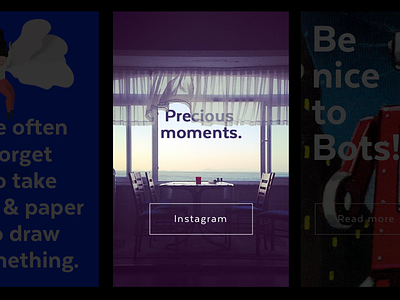 Precious Moments - New module for own website cards cta instagram portfolio teaser typography