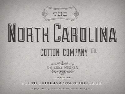 North Carolina Cotton Company 80s 90s company cotton typo typography vintage