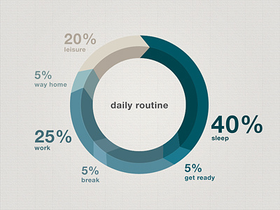 Daily Routine chart daily routine doughnut chart helvetica info infographic