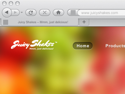 Juicy Shakes Website Navigation