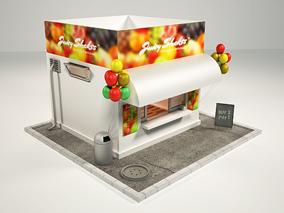 Juicy Shakes Shop 3d building icon juicy milk milkshake shake shakes shop thirst