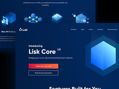 🔷Lisk Core blockchain crypto decentralized illustration lisk product taikonauten ui ux website