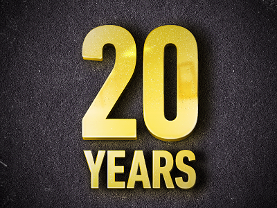 20 Years 20 20 years anniversary gold type typo typography