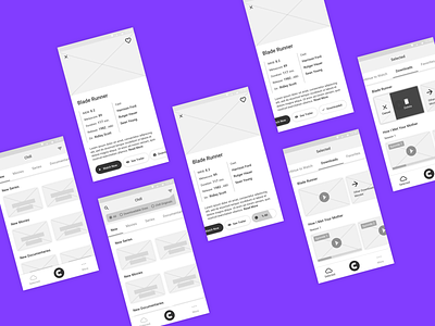 CHILL Streaming Service App Wireframes