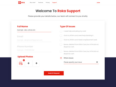 Support Page Form enterprise form form design help help center support