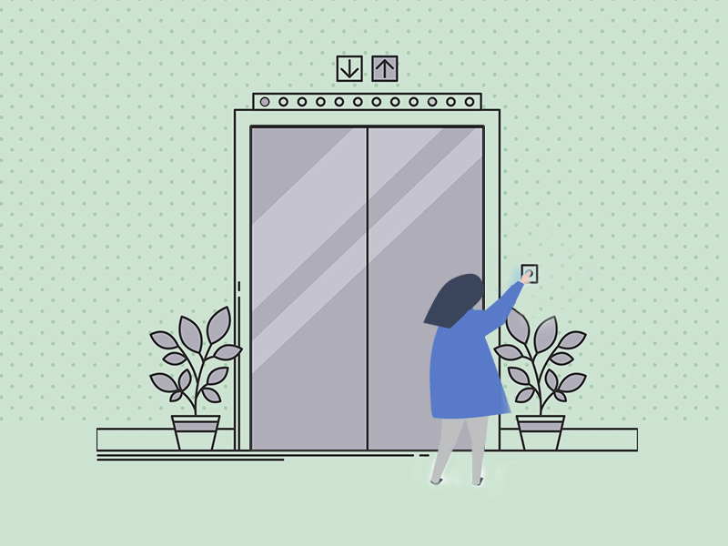 The Elevator Game - Boarding or Sneaking? auxesis infotech color scheme gif graphic design ui ux web design