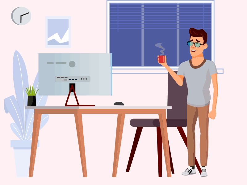 The Different Scenes of Working Remotely! auxesis infotech color scheme design gif graphic design responsive design ui ux web design