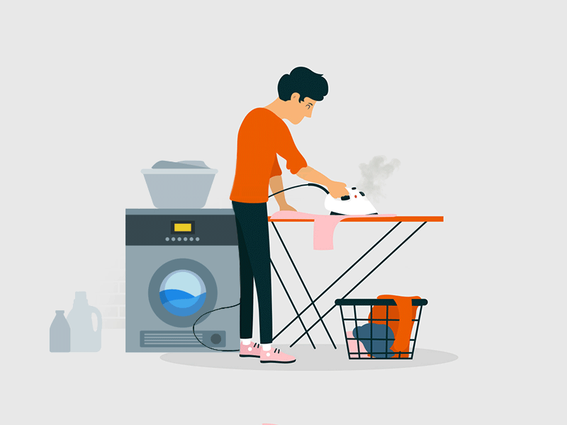 Ironing - The Daily Regime auxesis infotech color scheme gif graphic design ui ux web design