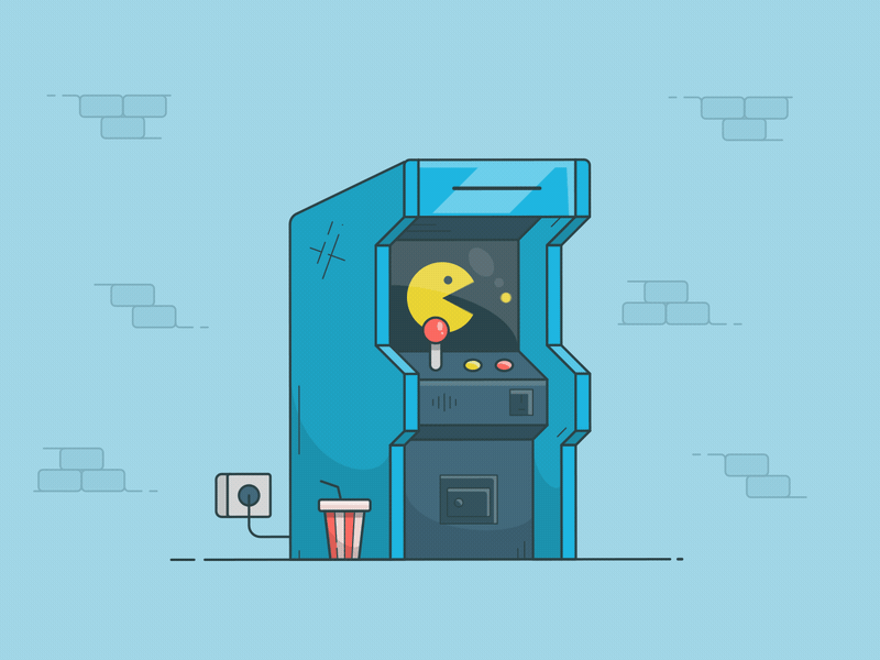 Pacman Machine animation arcade drink game gif machine outline pac man pacman slot slot machine stoke