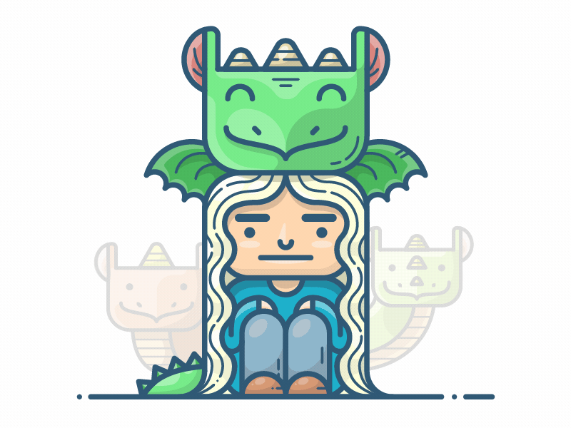 Daenerys Targaryen animation character daenerys dragon flat game game of thrones gif got outline targaryen throne