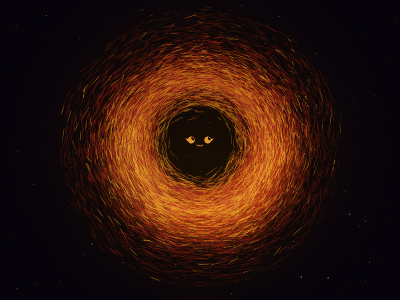 Black Hole animation black cosmos cute doodle gif hole illustration nasa photo space stars