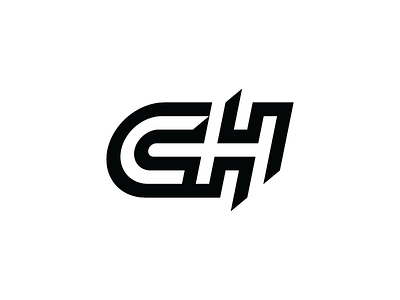 CH branding c ch gamer h icon lines logo mark monogram ratios stroke