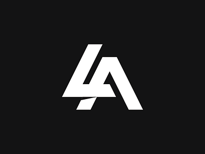 LA a cut icon l la letter logo logotype mark monogram symbol typography